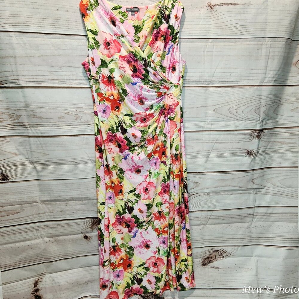 Kate & Mallory Long Floral Sleeveless Dress, Size L